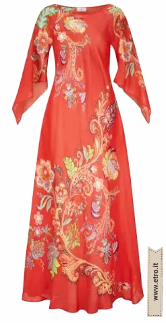rotes Kleid mit Blumenmuster