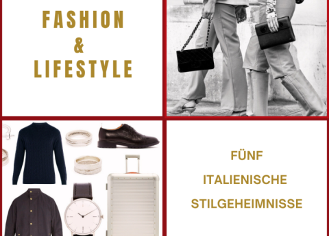 Kollage von Kleidung und Accessoires, um Fashion und Lifestyle aus Italien anzudeuten
